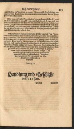 Handlung und Geschicht des 1529 Jars.