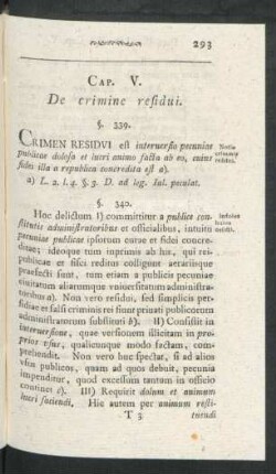 Cap. V. De crime residui