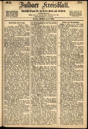 Ausgabe vom Mittwoch, den 18. März 1874.