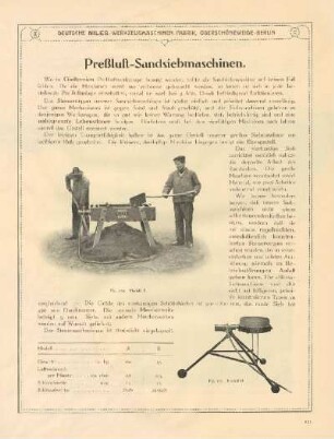 Preßluft-Sandsiebmaschinen