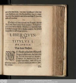 Titulus I. De Iudice. Von dem Richter.