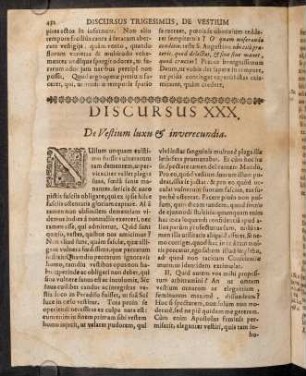 432-447, Discursus XXX. De Vestium luxus & inverecundia.