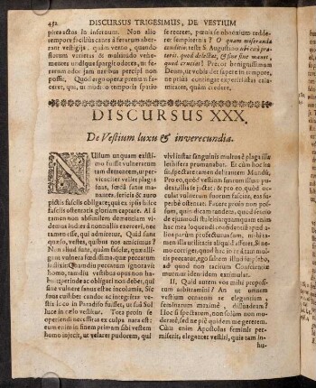 432-447, Discursus XXX. De Vestium luxus & inverecundia.