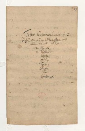 Titelblatt [Cantata "Festo Circumcisionis"]