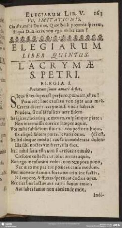 Elegiarum Liber Quintus