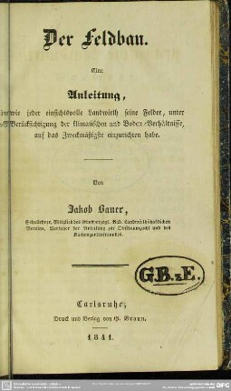 1: Der Feldbau
