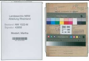 Entnazifizierung Martha Mostert , geb. 10.05.1909 ()