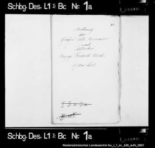Lehnsmutung des Grafen Jobst Hermann zu Holstein-Schaumburg bei Herzog August von Braunschweig-Lüneburg
