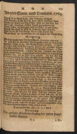 Am 9ten Sonnt. nach Trinitatis. 1769