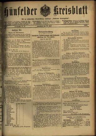 Ausgabe vom Samstag, den 30. Juni 1917.
