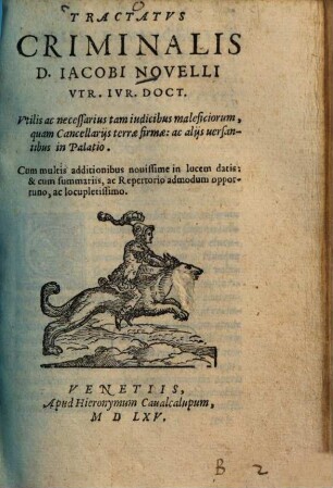 Tractatus criminalis Iacobi Novelli