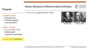 The Franck-Hertz experiment