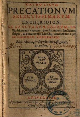 Catholicvm Precationvm Selectissimarvm Enchiridion