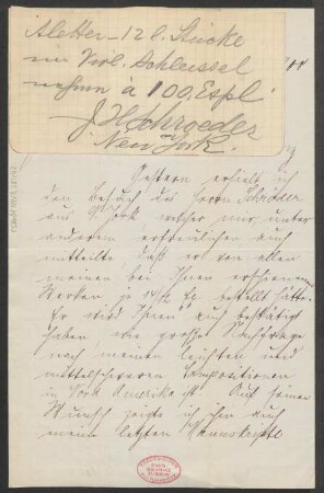 Brief an B. Schott's Söhne : 28.07.1900