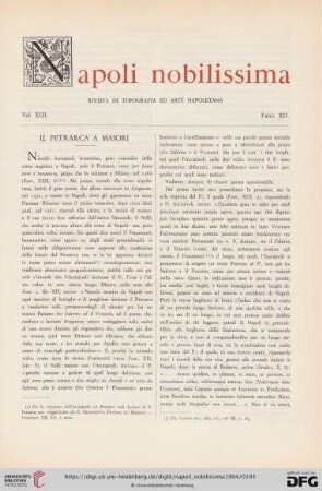 Il Petrarca a Maiori