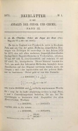 Annalen der Physik. Beiblätter zu den Annalen der Physik. 3, 3. 1879