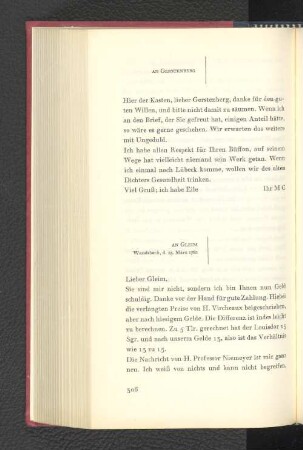 An Gleim Wandsbeck, den 23. März 1781