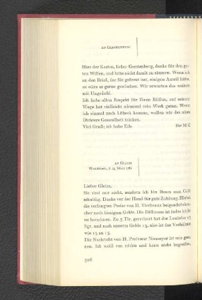 An Gleim Wandsbeck, den 23. März 1781