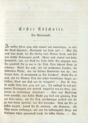 Erster Abschnitt. Der Wendepunkt