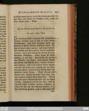 Das siebenzehnte Kapitel, bis zum 19ten Vers.