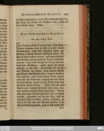 Das siebenzehnte Kapitel, bis zum 19ten Vers.