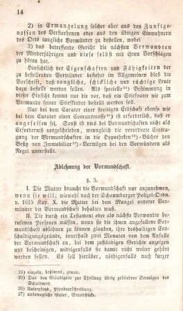 Ablehnung der Vormundschaft.