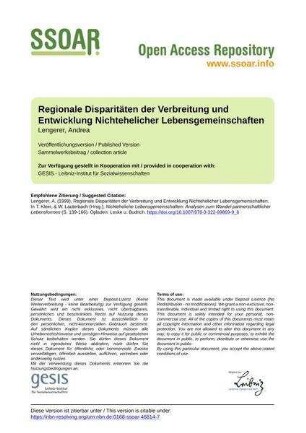 Regionale Disparitäten der Verbreitung und Entwicklung Nichtehelicher Lebensgemeinschaften