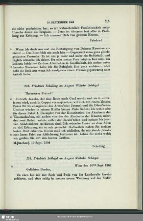 Friedrich von Schlegel an August Wilhelm von Schlegel, Wien, 10.09.1808