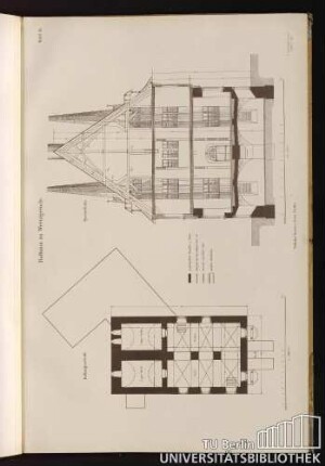 Tafel 16. Rathaus zu Wernigerode. Kellergeschoß / Querschnitt