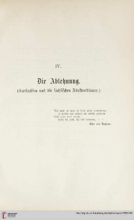 IV: Die Ablehnung