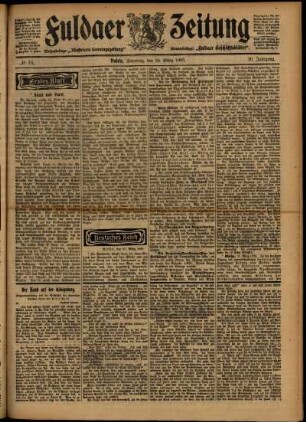 Erste Ausgabe vom Samstag, den 28. März 1903.