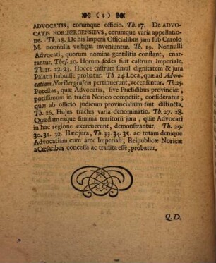 Isaaci Peyeri Theses Ex Ivre Bvblico De Advocatiis Liberarvm Civitatvm Imperialivm Circvli Franconici