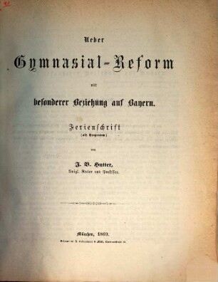 Programm des Wilhelmsgymnasiums in München : für das Schuljahr .... 1869