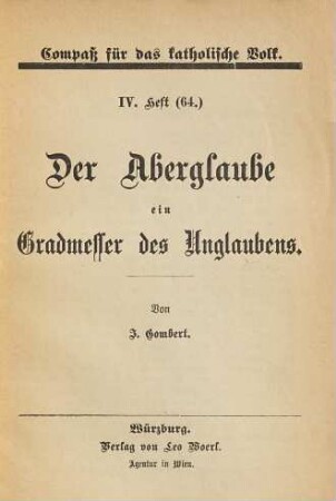 Kompass für das katholische Volk. 7. [1878], H. 4