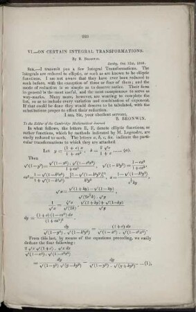 VI. - On certain integral transformations.