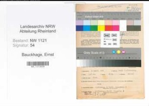 Entnazifizierung Ernst Bauckhage , geb. 03.08.1900 (Verwaltungsangestellter)
