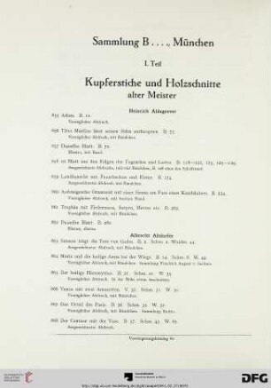 Sammlung B..., München (Nr. 855-1197)