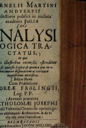 De analysi logica tractatus