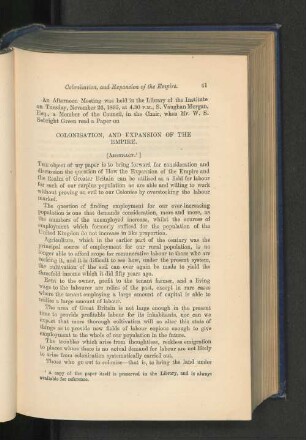 Colonisation and Expansion of the Empire. W. S. Sebright Green.