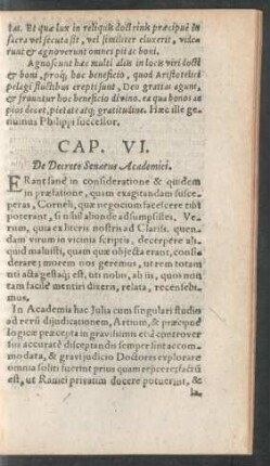 Cap. VI. De Decreto Senatus Academici.