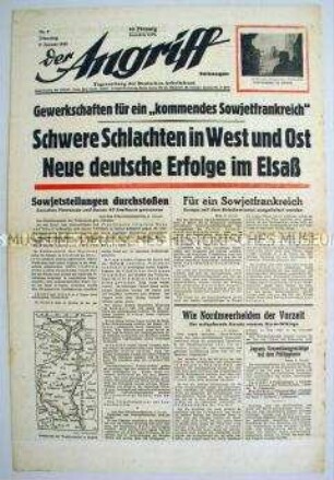 Tageszeitung "Der Angriff" zu den Kämpfen an der verschiedenen Fronten