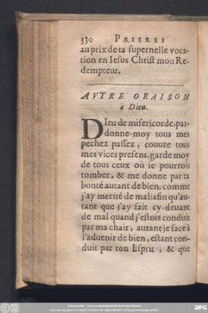 Autre Oraison à Dieu.