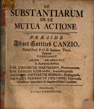 De substantiarum in se mutua actione