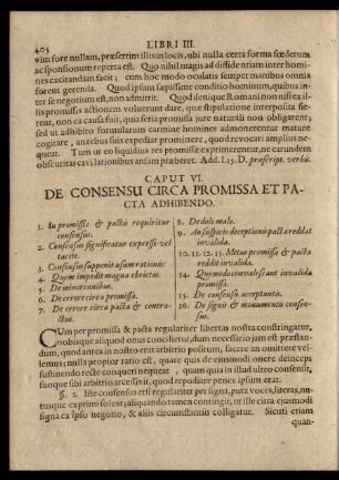 Caput VI. De Consensu Circa Promissa Et Pacta Adhibendo.