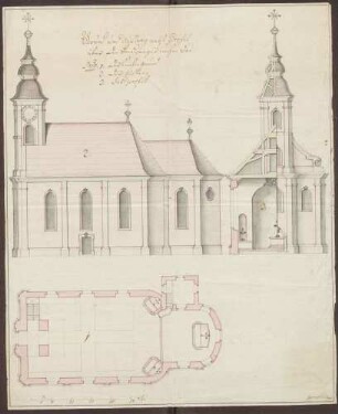 Neubau der Pfarrkirche und des Kirchturms zu Binswangen