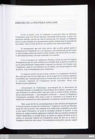 Erreurs De La Politique Anglaise