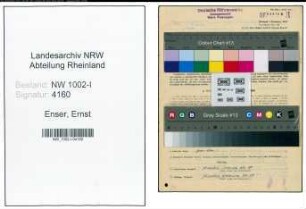 Entnazifizierung Ernst Enser, geb. 11.11.1903 (Betriebsassistent)