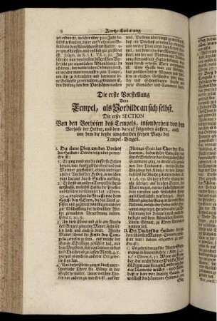 Die erste Vorstellung vom Tempel, als Vorbilde an sich selbst.