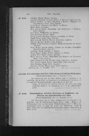 No. 153. Bekanntmachung, betreffend Verzollung von Pappkartons mit Ueberzug von Buchbinderleinen oder Leder.