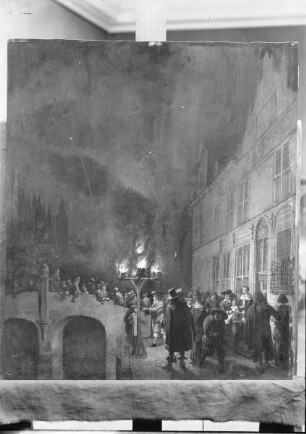 Feuerwerk vor dem Gemeindelandhaus in Delft